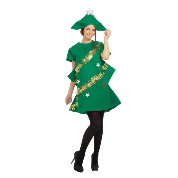 Nytårs juletræsoutfit Mom and Girlds Cosplay Green Grinch Party Perfomance Tøj children S