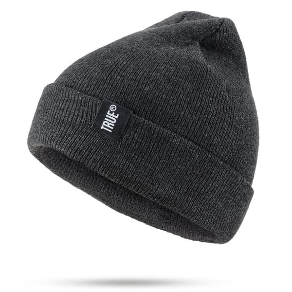 Vinterstickad mössa för kvinnor män Enfärgad Höst Vinter Håll varma mössor C6 Dark gray