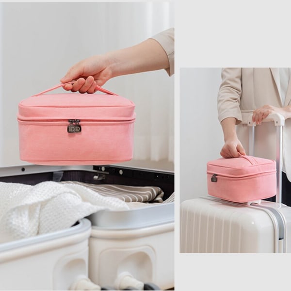 Laadukkaat meikkilaukut Vaaleanpunainen matkakosmetiikkalaukku gray 22.5*15*12cm