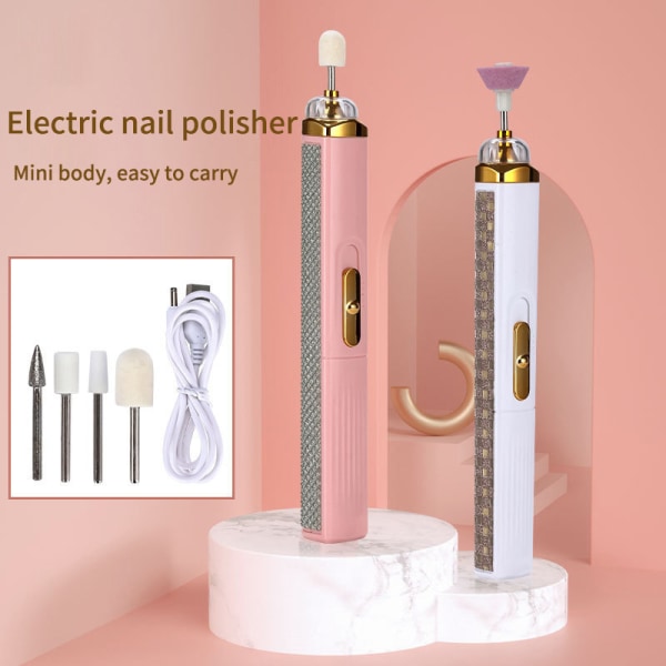 Elektrisk neglemaskine manicure maskine pedicure boresæt pink 134x19MM