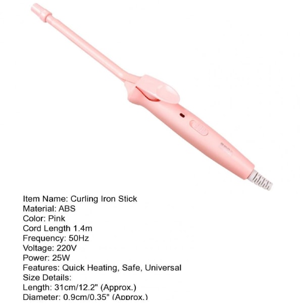 Curls Hair Curler Kompakti kihartaminen pink 31cm(length)
