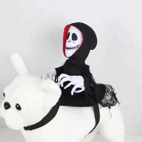 Halloween Cape Ghost Pet Transformation Cosplay Pet Cosplay black+white medium