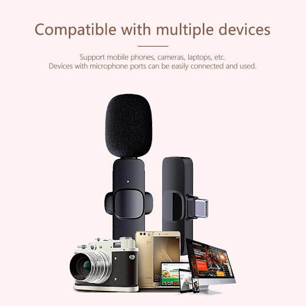 2022 Uusi langaton mikrofoni iPhone Android Phone Mini Mic -puhelimeen For iPhone