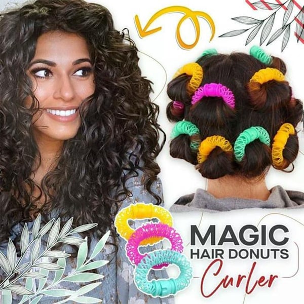 Hårkrøller Hår Donuts Hårstyling Roller Barber Bendy Curls colorful 8pcs