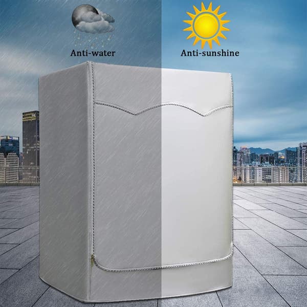 Polyester Fiber Vandtæt Front-Loading Tøjvask Tørretumbler Cover silver medium