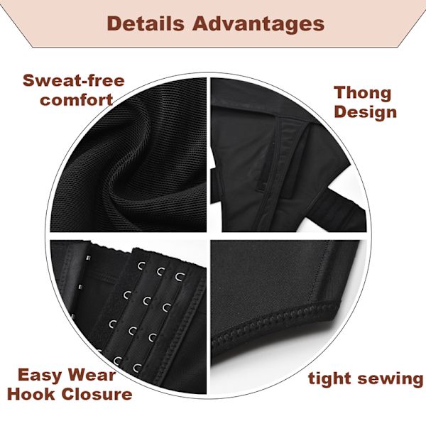 Waist Trainer Corset Plus-Size Body Shapewear black fivefold extra large