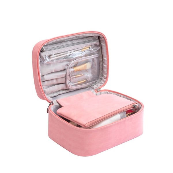 Laadukkaat meikkilaukut Vaaleanpunainen matkakosmetiikkalaukku pink 22.5*15*12cm