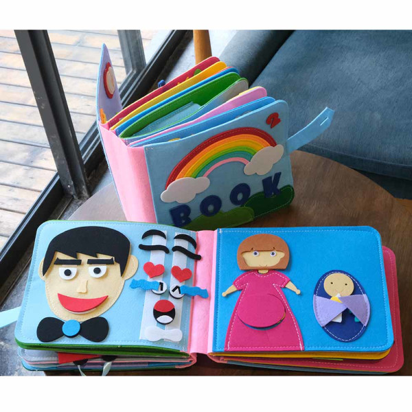 Småbørns grundlæggende livsfærdighed Tidlig læring Uddannelsesbøger rainbow color 24x20cm