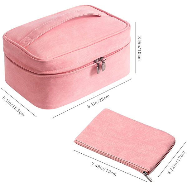 Bærbar rejsemakeuptaske med stor kapacitet Toilettaske Opbevaring gray 22.5*15*12cm