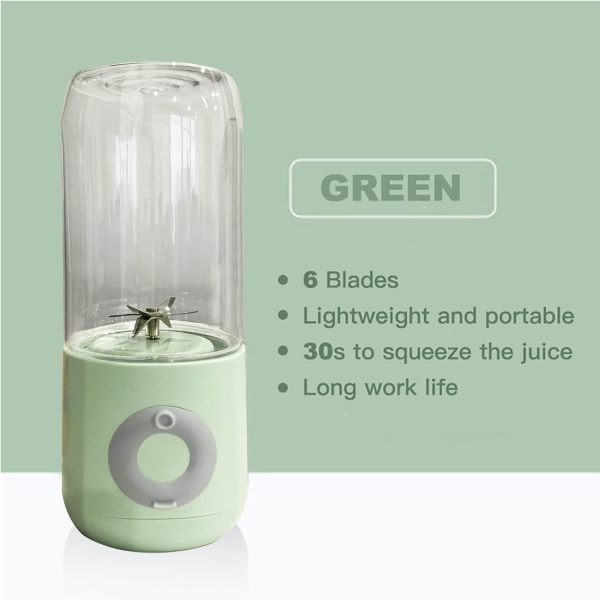 Mini Bärbar Juicer USB Electric Frukt Smoothie Blender green 12*7.5cm
