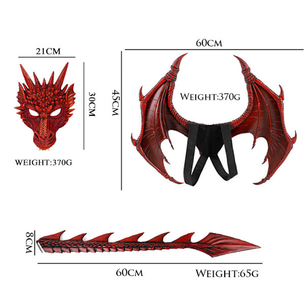 Halloween Cospty Dragonadult Kids Party Djurdräkt purple 60*45*8cm