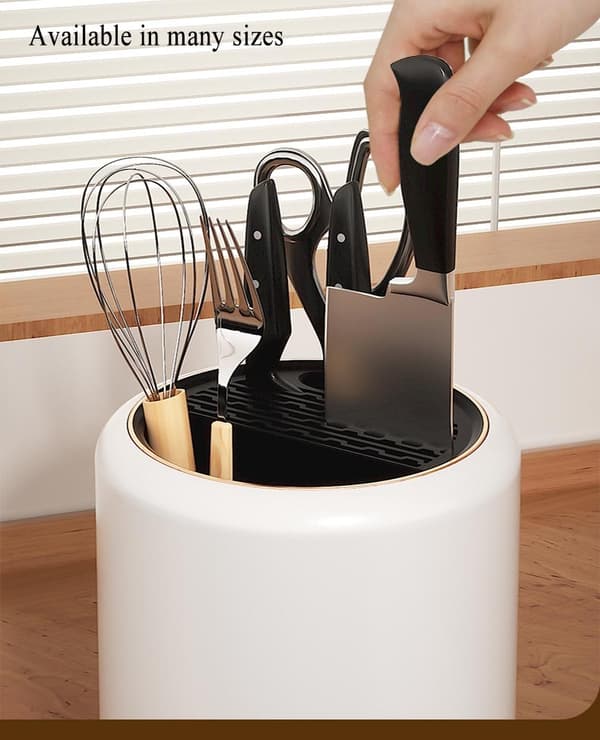 Desktop ätpinnar integrerade förvaringsställ köksredskap black