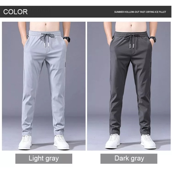 Lösa raka Casual Quick Dry byxor för män dark gray 5XL