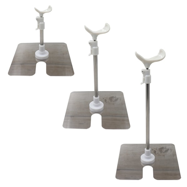 Dukkestativ Rustfrit Stål Display Justerbar Holder Dukker Universal Tilbehør silver SS