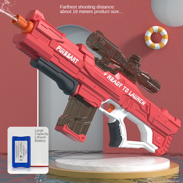 Elektrisk Water Blaster Toy Beach Pool Leksaker red with magnifying glass