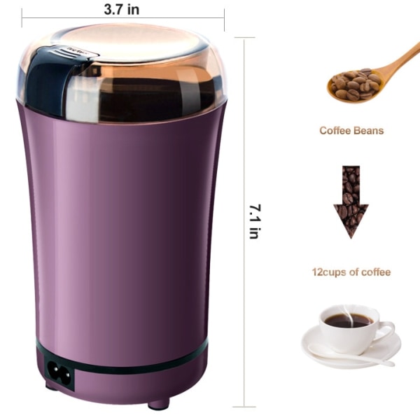 Elektrisk kaffekvarn Pulverizer Hushållens örttorrkvarn purple 50ml