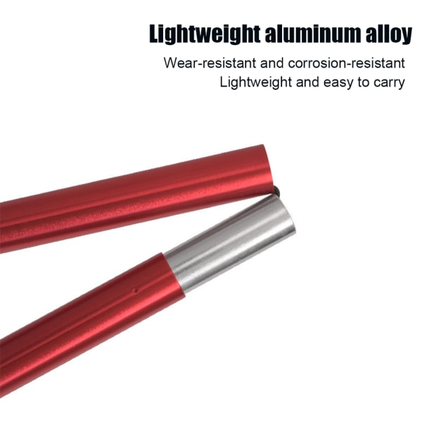Campingtilbehør Sammenfoldelig udendørs teltstang Strandstang Silver 200CM-2PCS/1Set