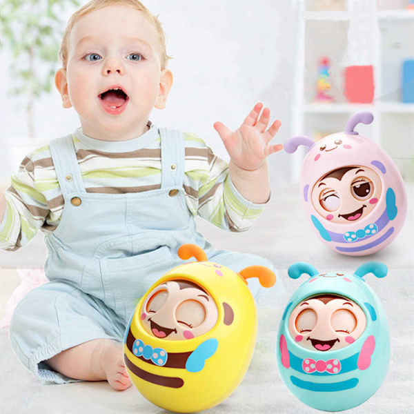 Baby tumlare roly-poly bee silikonleksaker blue