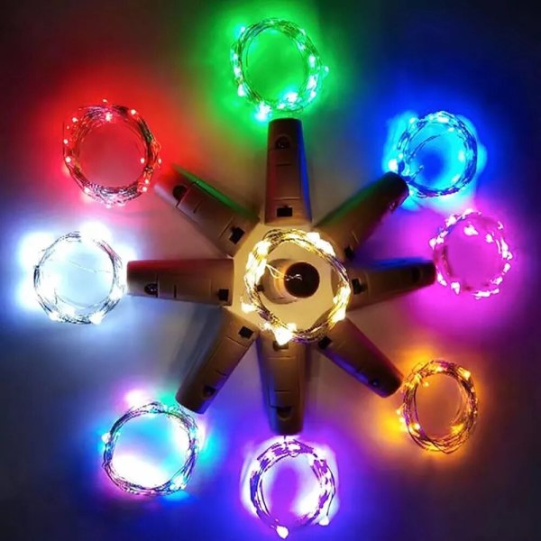3 ST Ljusslinga för flask-LED (med batteri) halloweenlampa Four-color 3PCS
