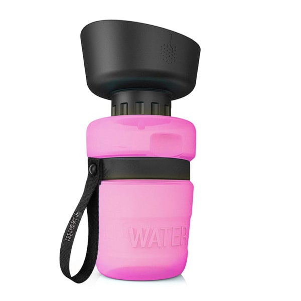 Bärbar hundvattenflaska Vikbara husdjursmaterial pink