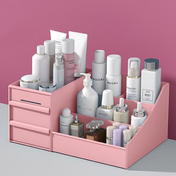 Makeup Organizer Kosmetisk förvaringslåda med stor kapacitet white