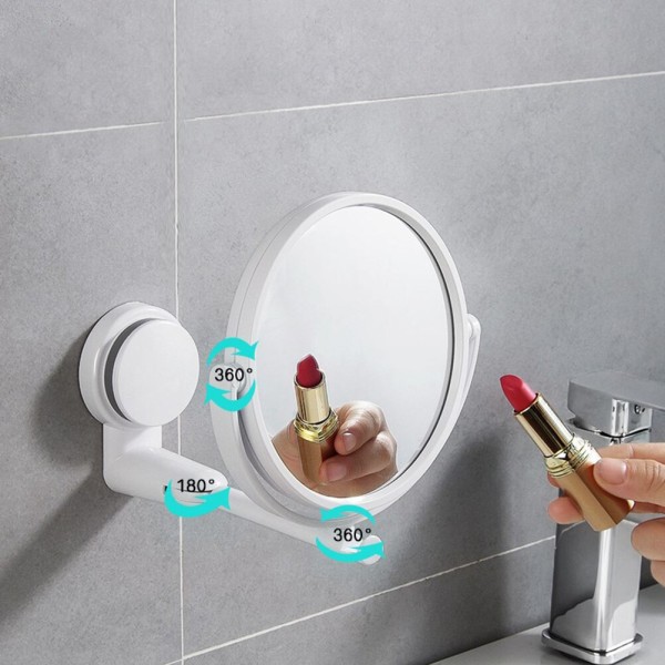 Sammenfoldeligt makeupspejl Vægmonteret spejl uden bor white double sided mirror