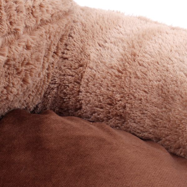 Velvet-sohva lämmin sänky talvikarhun tassun muotoinen pyöreä lemmikkipesä brown medium