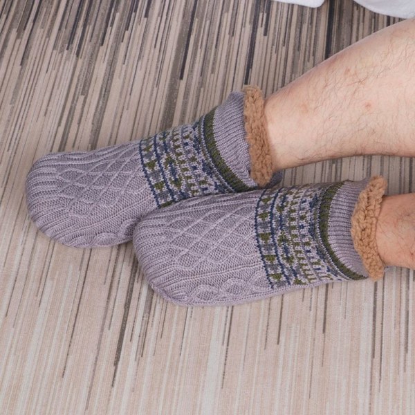 lämpöä mukavat sukat fleece-sukat, joissa liukastumista estävät sisäkengät Valkoinen 40-42