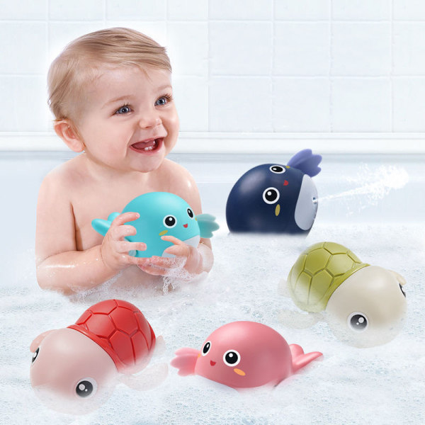 Baby bad leksak djur sköldpaddor delfiner green dolphin