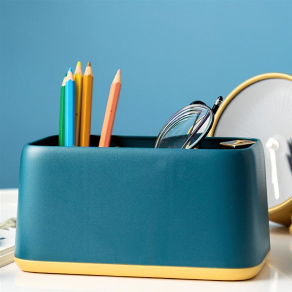 Förvaringsbox för skrivbordsfjärrkontroll med flera fack blue 16.2x10x8.2cm