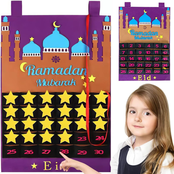 Ramadan Countdown Kalender Vägghängande för barn