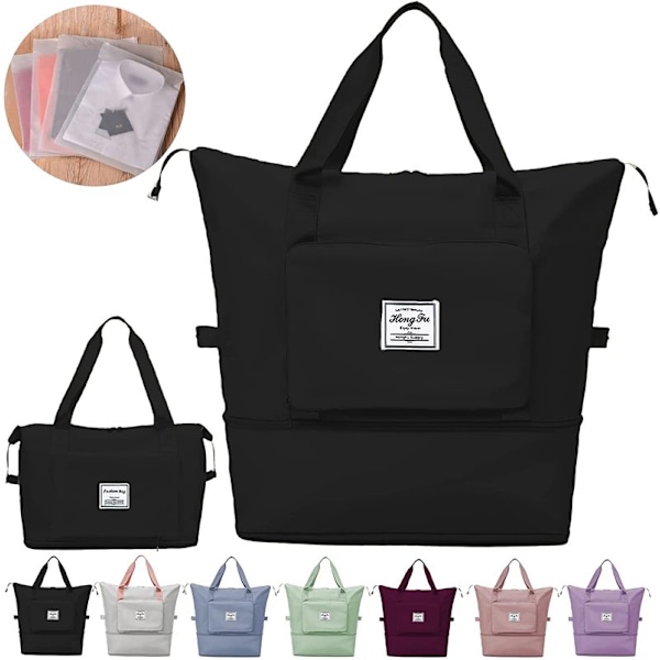 Vikbar bärbar hopfällbar resväska med stor kapacitet black 42*22*28cm