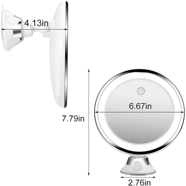 Makeup Mirror 3 färger Belysning Pekskärm 1pc