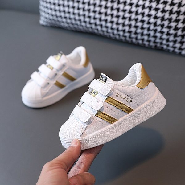 Sneakers til børn Modedesign til børn Hvide skridsikre fritidssko til drenge piger red 26 (Inner 16cm)