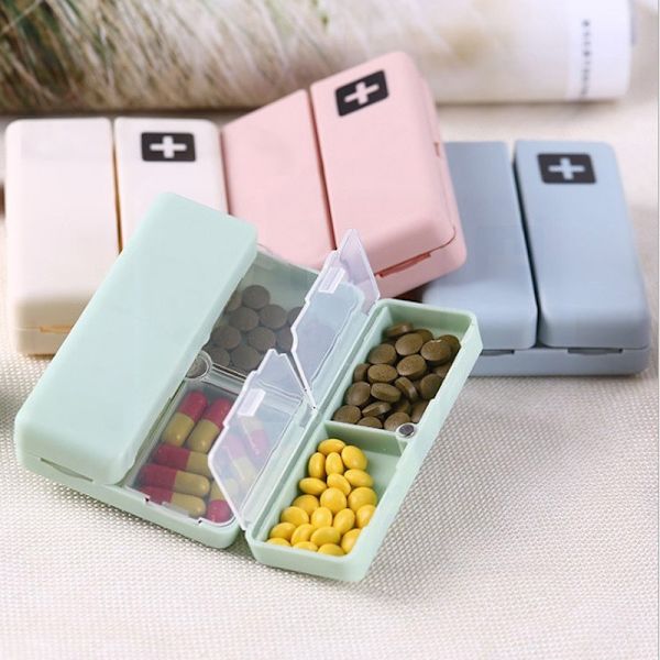 Vikbar resemedicinhållare Pill Box Case pink 7x2.5x10cm