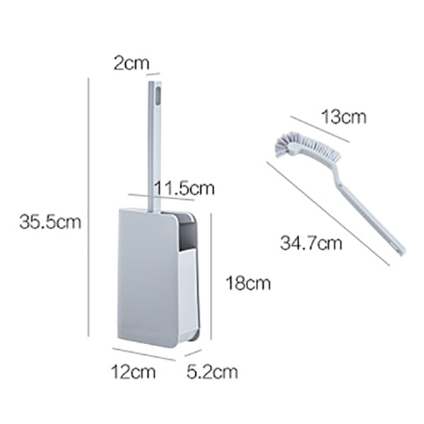 Gummi væghængt toiletbørste rengøring af badeværelsestilbehør white 12*5.2*35.5cm