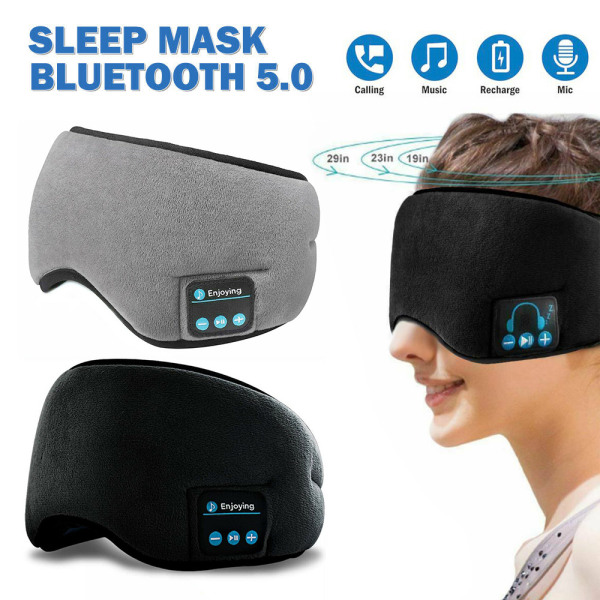 Bluetooth trådlös musik sovhörlurar Ögonmask black