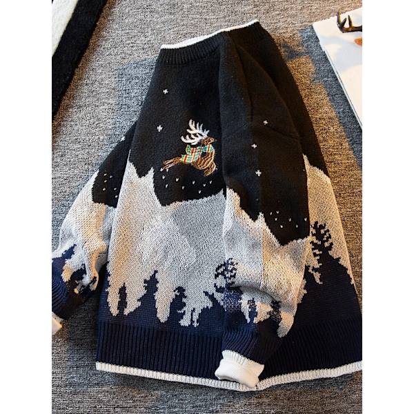 Japansk tröja herr vinter trend high-end stickad tröja red 4XL