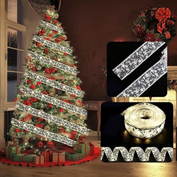 Joulunauha Keiju Keiju Joulukoristeet Tee itse jouset String Light Tree koristeet Silver-Warm Color 1M