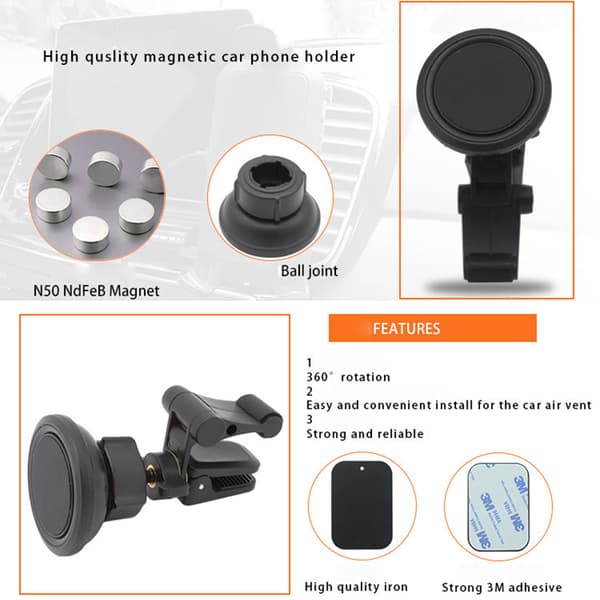 Magnetisk fordonsmonterad mobiltelefonställning 1pc