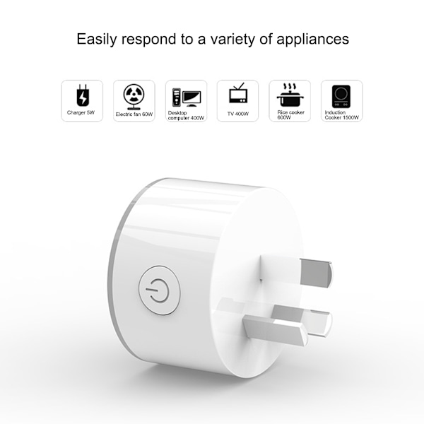 Smart Plug Fjärrkontroll Timer Outlet Power Smart LED-lampa white 50*53mm