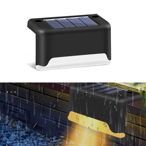 8/4 stk LED solar trappelampe udendørs vandtæt black 8 PCS
