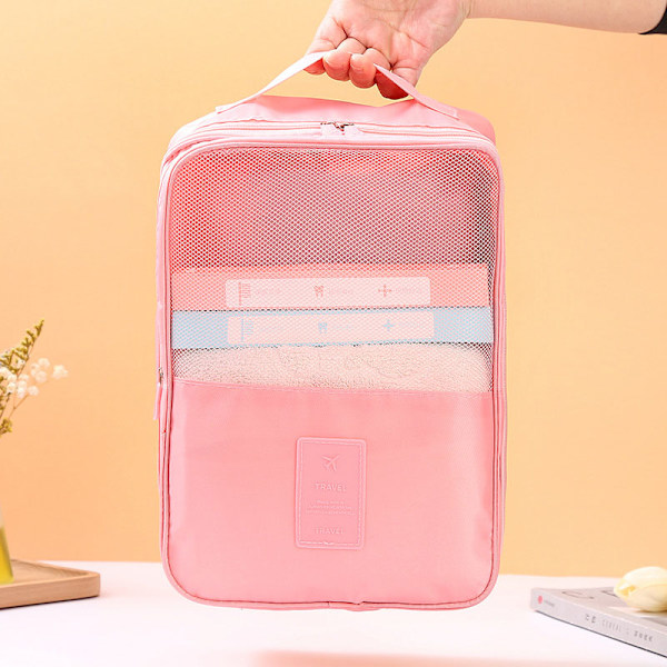 Multifunktion Bærbare Rejsesko Undertøj Tøjtasker pink 22*13*29cm