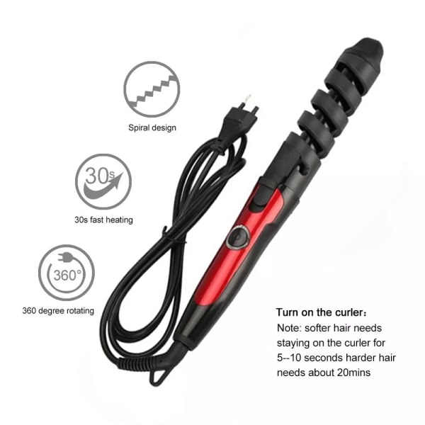 Hair Curler Roller Magic Spiral Curling black
