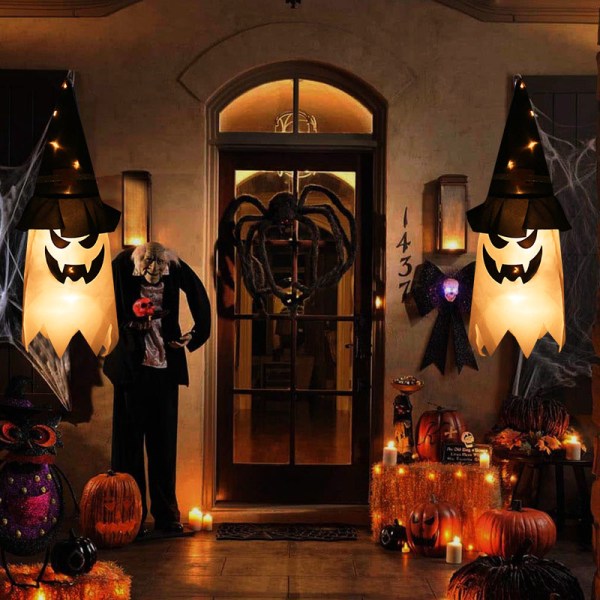 Halloween LED-blinkende lys Hanging Ghost Party Dress Up warm light 44*20cm