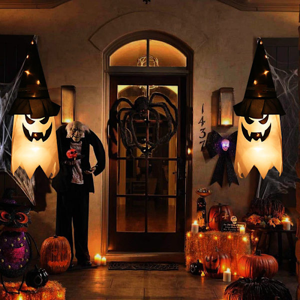 Halloween LED-vilkkuvalo Riippuva Ghost Party -pukeutuminen colorful light 44*20cm