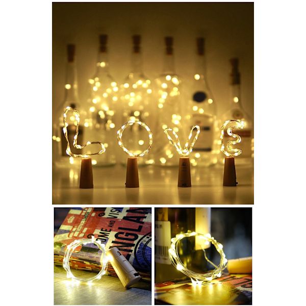 3 ST Ljusslinga för flask-LED (med batteri) halloweenlampa Four-color 3PCS