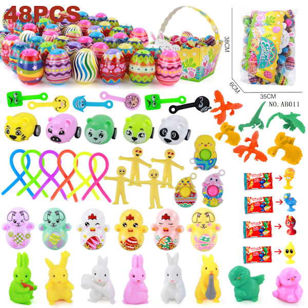 Påskägg Festdekorationer DIY barnleksak 48pcs