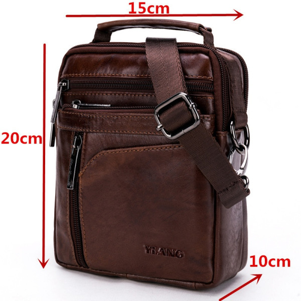 Män Läder Axelväska Messenger Satchel Crossbody Handväska black