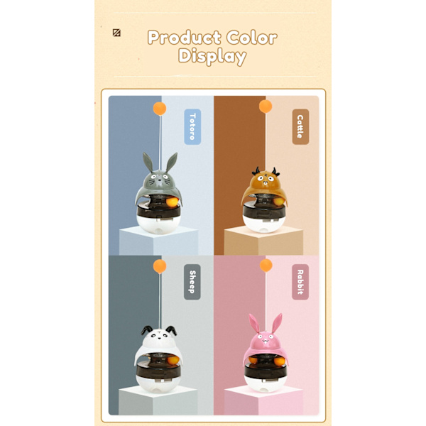 Tumbler Cat Toys Treat Dispenser Leksaker Rolling Balls gray totoro 95*275mm